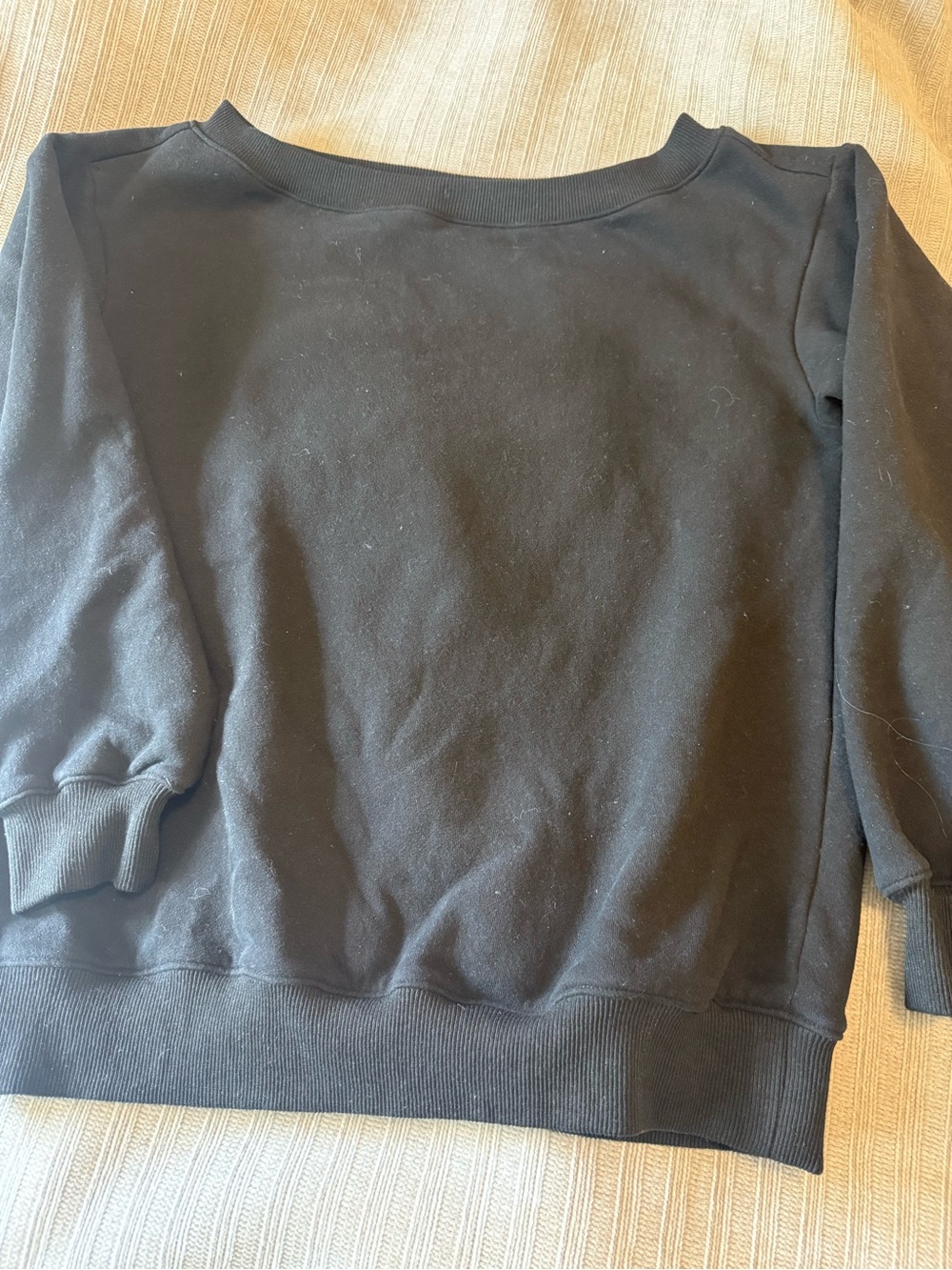Off-Shoulder Black Women's Sweatshirt Hoodie